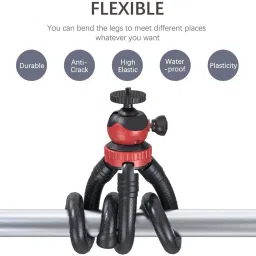 POZUB Hot Selling Professional Octopus Tripod with Universal Mobile Holder + Dustproof Bag For Carrying with 360 Degree Detachable Ball Head and Waterproof Extra Thick & Strong with Heavy Duty Mobile Holder Foldable Flexible Tripod gorilla tripod Stand for Vlogging Streaming Photography Compatible With All Smartphones, Action Cameras, and DSLR Camera Tripod Binoculars, spotting scope, in Stabilizer, in Gimbal Video Camera Tripod, Monopod, Monopod Kit, Tripod Ball Head, Tripod Bracket, Tripod Clamp, Tripod Kit image 5