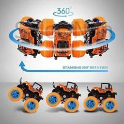 titirangi 4pc 4WD Mini Monster Trucks Friction Powered Cars for Kids with Big Rubber Tyres Baby Boys Super Cars Blaze Truck Toys for 2 Years Old(Set of 4) (Red, Purple, Green, Orange, Pack of: 4) TOYS FOR KIDS (Multicolor) image 3