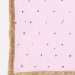Clora Creation Magenta & Gold-Toned Embroidered Dupatta image 5