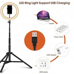 Meraki Wonder 12" inch LED Ring Light with 7 Ft Tripod Stand Combo and Phone Holder for Tiktok YouTube Reels Photo-shoot Video Live Stream Makeup Videos vlogging Vigo Video Shooting | 3 color modes Dimmable Lighting | Recording with Mobile Phone and Camera Clip Setup Ring Flash image 4