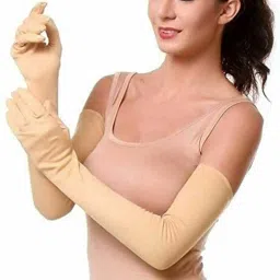 Arm Sleeves for Summer Sun protection full hand 24" long gloves for bike riding Driving Gloves-image-56