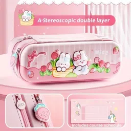 Trending & Popular 2 Layer Stationery Storage Case In Quality Material in Famous Carton Print For Kids With More Storage Space in Bright Colors Cases RP1151(25) Art EVA Pencil Box-31