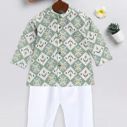 VASTRAMAY Boys Abstract Printed Kurta with Pyjamas image 2