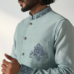 STUDIO BAGECHAA Woven Design Nehru Jacket image 5