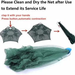 arsource Portable Folding Fishing Net Fish Crab Shrimp, Trap 8 Side Fishing Net Aquarium Fish Net image 3