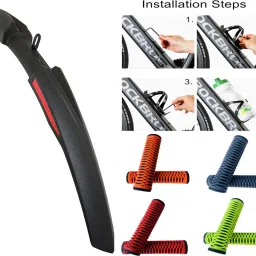 nsv Bicycle Front & Rear Mudguard With Cycle Handlebar Grip & Bottle Holder Full Length Front & Rear Fender image 4