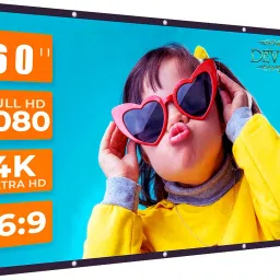 Dev Lite Premium 60 Inch- 4.4Ft x 2.5Ft (Anti-Creased) (Foldable) (Anti-Light) 16:9 4K Eyelet HG Projector Screen (Width 133 cm x 75 cm Height)-37