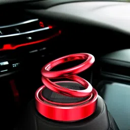 Solar Powered Rotatin Red colour Perfume Car Air Freshener Aroma Oil-image-84
