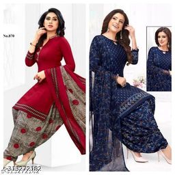 Polyster/Crepe fabric-Aagam Voguish Salwar Suits & Dress Materials-image-17