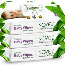 Baby Wipes 80 Sheets Per Pack of 3/with Lid (240 Wipes)-image-18