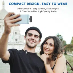 mak Wireless Mic with Active Noise Cancellation(ANC) for Vlogging For Type C/iPhone Microphone image 3