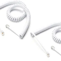 2 Pack 2 Meter Telephone Handset Phone Extension Cord Curly Coil Line Cable Wire Corded & Cordless Landline Phone-14