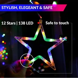 SPARK WORLD Green & Blue Star Shape String Lights image 2