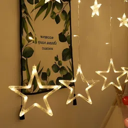ENORMITY Yellow & White Star Shape Bulb String Lights image 2
