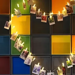 SPARK WORLD Yellow Photo Clip-Shape String Lights image 2