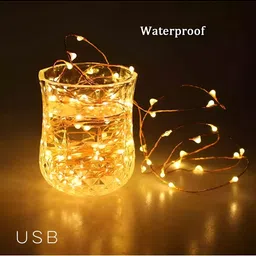 SPARK WORLD Yellow Rice-Shaped String Lights image 4
