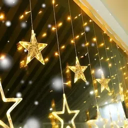 SPARK WORLD Yellow & White Star Shaped Bulb String Lights image 3