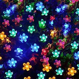 SPARK WORLD Blue & Green 3 Pieces Flower Shape String Lights image 3