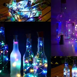 ENORMITY 5-Pcs Yellow Cylindrical Shaped  Cork LED String Lights image 2