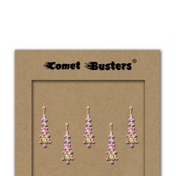 Comet Busters Set of 5 Handcrafted Reusable Traditional Designer Bindis - Pink 038 image 2