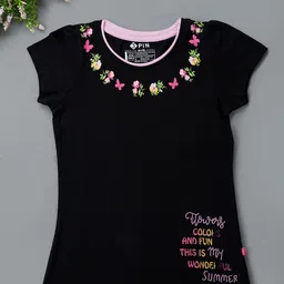 3PIN Girls Pack Of 2 Graphic Printed Puff Sleeves Cotton T-shirts-image-89