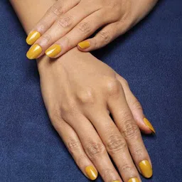 LICK 12 Pcs Mustard Artificial Reusable Acrylic Press on Nails With Application Kit image 5