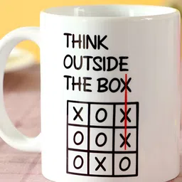 fnp White & Black Typography Printed Ceramic Glossy Mug 325ml image 2
