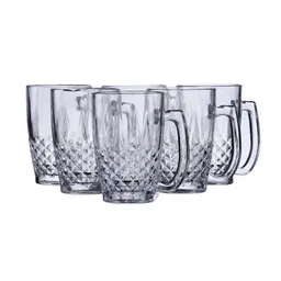 ceradeco Set of 6 Transparent Textured Glass Transparent Mugs image 2