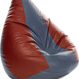 4XL Premium Leatherette Classic Grey Tan Color Jumbo Teardrop Bean Bag With Bean Filling-image-66