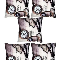 BELLA TRUE Brown & Mauve Set of 5 Abstract Square Cushion Covers image 3