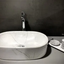 Table Top Premium Designer Ceramic Wash Basin(M02) (20*12*5)(M02) Table Top Basin-image-47