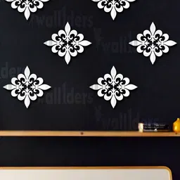 Wall1ders Silver-Toned 20 Pieces Flure Mirror Wall Stickers-59