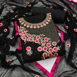 Unstitched Georgette Salwar Suit Material Embroidered-image-5