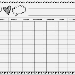 Magnetic Whiteboard Heart Chore Chart for Refrigerator -Dry Erase Daily Planner-33