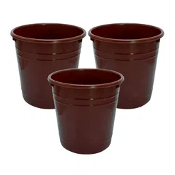 Kuber Industries Brown Set Of 3 Portable Garbage Basket Bins 5 L Each image 3