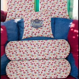 2 Bolster 3 Cushion Microfibre Floral Bolster Pack of 5-image-25