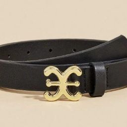 Women Party Black Artificial Leather Belt-image-107