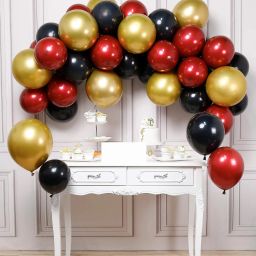 Solid HD Metallic Balloons for Party Decoration Red & Black ,Gold (Red , Black & Gold) Balloon-image-50