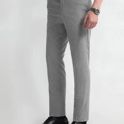 arrow Men Regular Fit Grey Polyester Trousers-picture-40