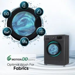 lg 7 kg 5 Star with Steam, Inverter Direct Drive Technology, 6 Motion DD, Touch Panel and 1200 RPM Fully Automatic Front Load with In-built Heater Black, Grey image 5