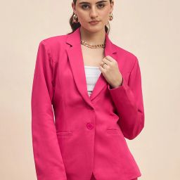 Women Solid Single Breasted Formal Blazer-image-12