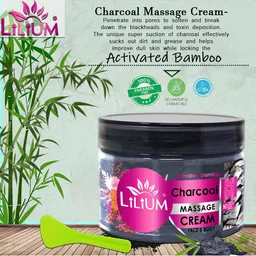 Lilium Set Of 3 Bamboo Charcoal Massage Cream With Charcoal Dust-250 gm Each image 5