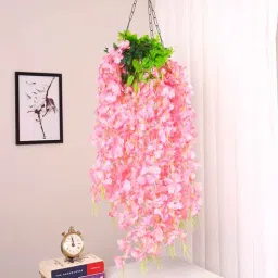 arick decor Pack of 12 Pink Artificial Hanging Orchid Flowers Bush-picture-17