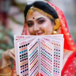 vama Simple Plain Round Maroon Red Tilak Forehead Sticker kumkum spiral Bindi Booklet Forehead Multicolor Bindis image 3