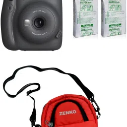 FUJIFILM Instax Mini 11 Charcoal Gray with Twin Pack of Instant Film With Red Pouch Instant Camera-picture-23