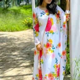 Georgette Stitched Anarkali Gown-image-5