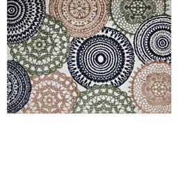 PRESTO Green & White Geometric Printed No Shredding Carpet image 2