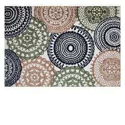 PRESTO Green & White Geometric Printed No Shredding Rectangular Carpet image 2