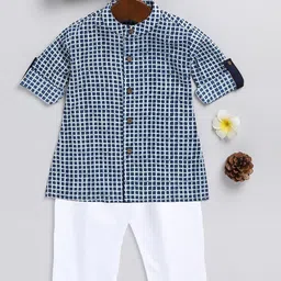 VASTRAMAY Boys Abstract Printed Kurta with Pyjamas image 2