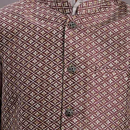 Jompers Regular Kurta & Pyjamas With Woven Design Nehru Jacket image 2